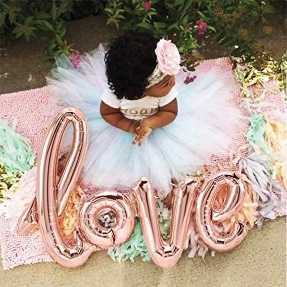 Rose Gold Love Balloons , Rose Gold Balloons & Rose Gold Confetti Balloons 17 Pc - Picture 4 of 7